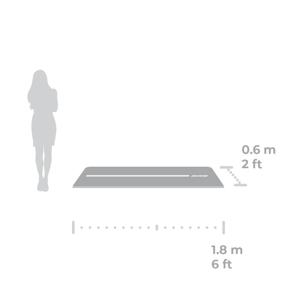 Illustration of Acon Yoga Mat in gray, 184 x 61 cm