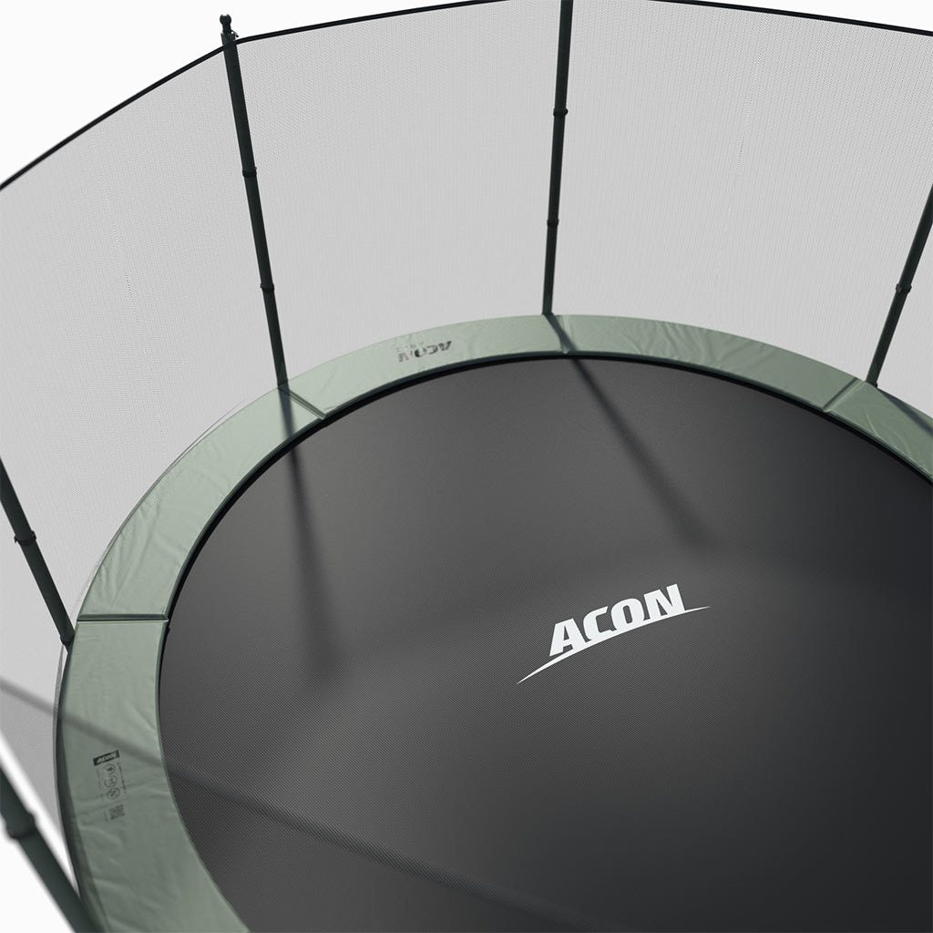 Detalj av Acon studsmatta med standardkapsling.
