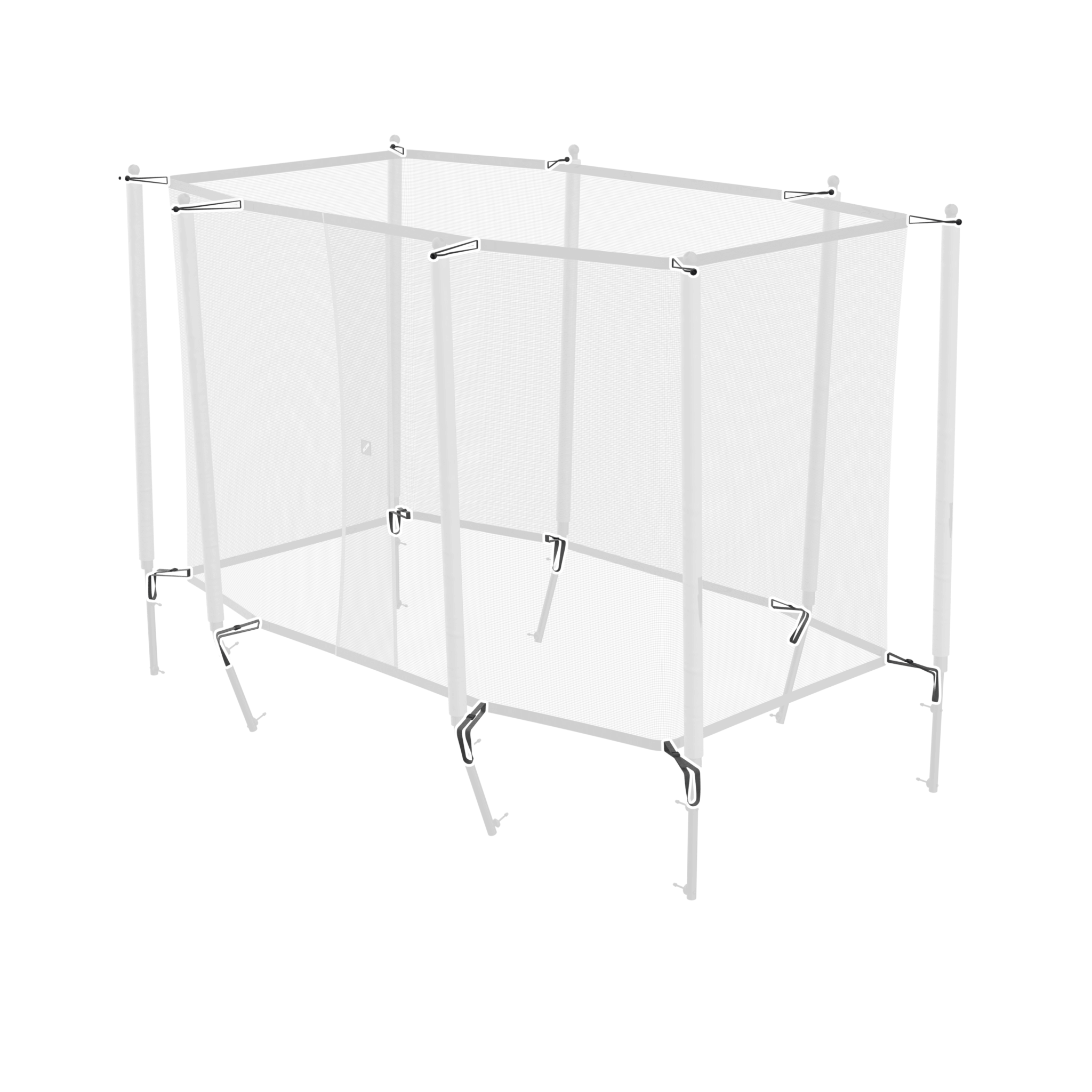 Bild som belyser nätfästningsremmen och bungee-satsen för ACON 13/16 HD-kapsling