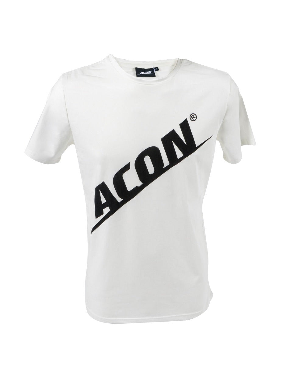 ACON T-shirt Regular, vit med svart logotyp